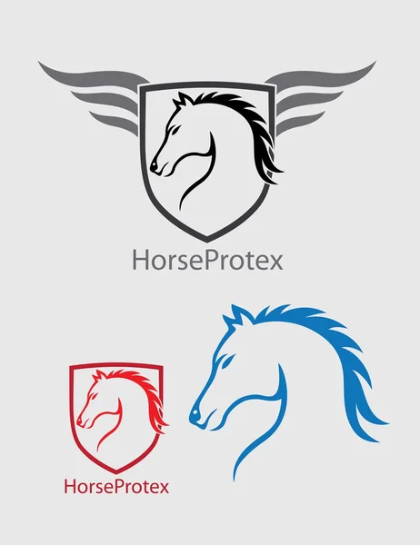 Cabeza de caballo logo — Vector de stock