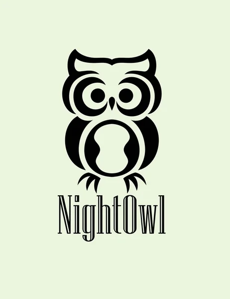 Logo noche búho — Vector de stock