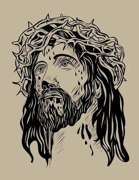 Jesus Face — Stock Vector