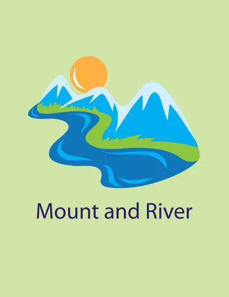 Emblema de Monte y Río — Vector de stock