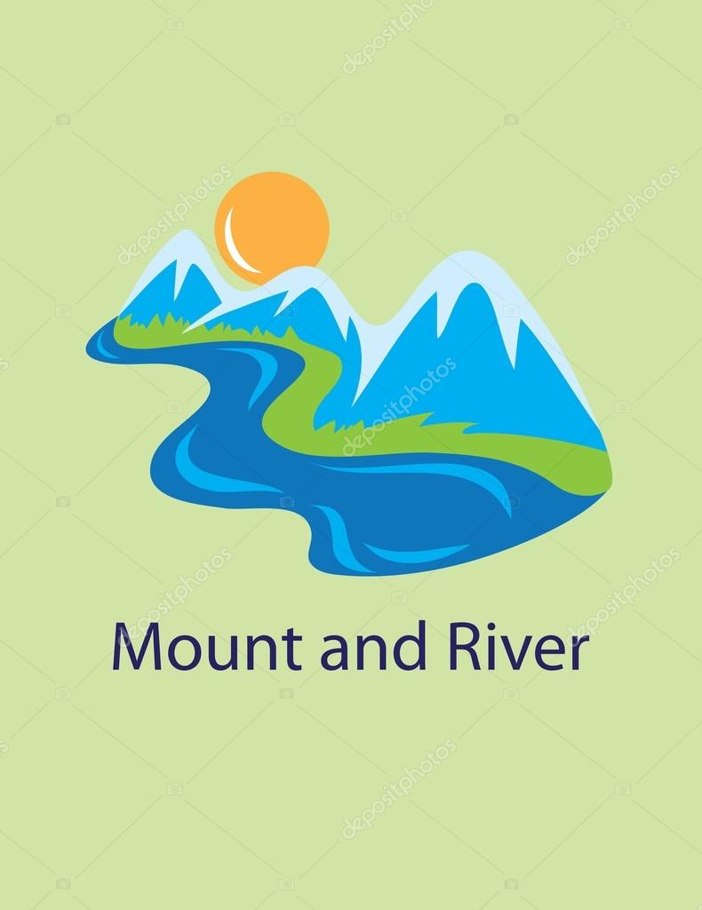 Mount and River, art vector  design
