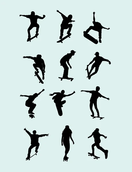 Skateboard-Silhouette — Stockvektor