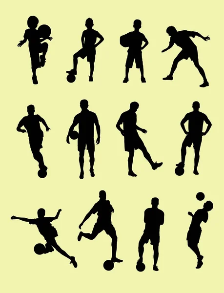 Futbol oyuncu silhouettes — Stok Vektör