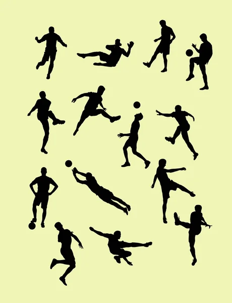 Futbol oyuncu silhouettes — Stok Vektör