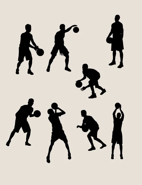 Silhouettes de basket — Image vectorielle