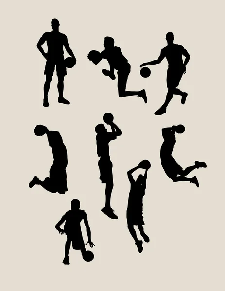 Баскетбольные силуэты — стоковый вектор