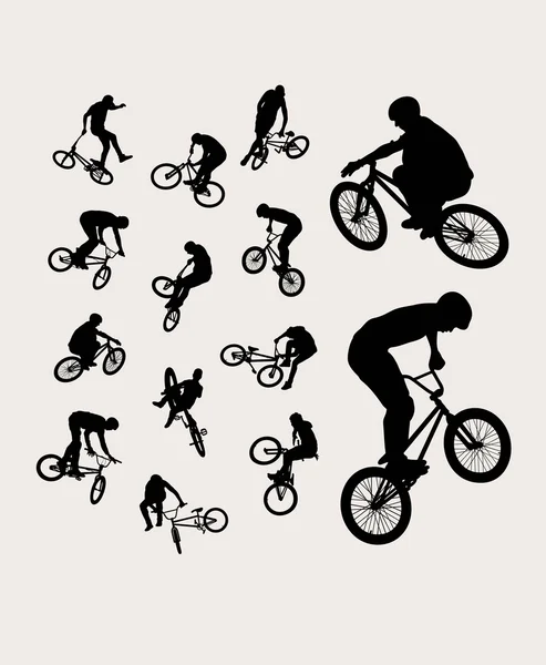 Colección de silueta de deporte de bicicleta — Vector de stock