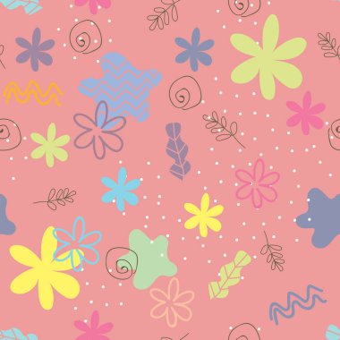 Renkli çiçekler pürüzsüz tekrarlanan desen