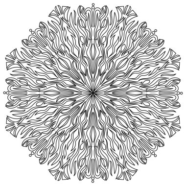 Mandala. Vintage Yuvarlak Süs Deseni. Fantastik Çiçek. İslam