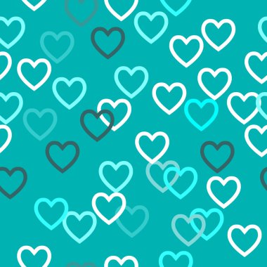 Kalpler ile Dikişsiz Renkli Desen. Sevgililer Günü veya Wed