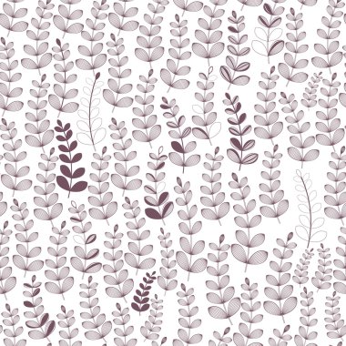 Şube ve Yaprak ile Vektör Dikişsiz Çiçek Deseni. Retro Backg