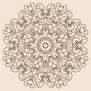 Mandala. Retro Renk Dantel Gibi Vintage Yuvarlak Süs Deseni
