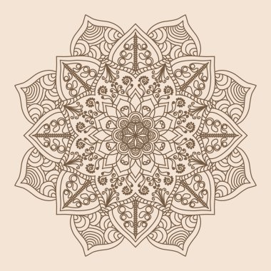 Mandala. Vintage süsleme desen yuvarlak. İslam, Arap, Hint
