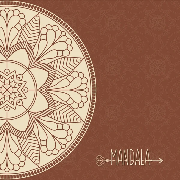 Vector kaart met mandala. Vector achtergrond. Etnische decoratieve e — Stockvector