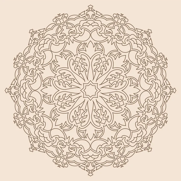 Mandala. Patrón de ornamento redondo vintage. Islámico, árabe, indio — Vector de stock