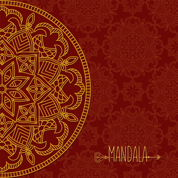 Carte vectorielle avec mandala. Fond vectoriel. Ethnique décoratif e — Image vectorielle