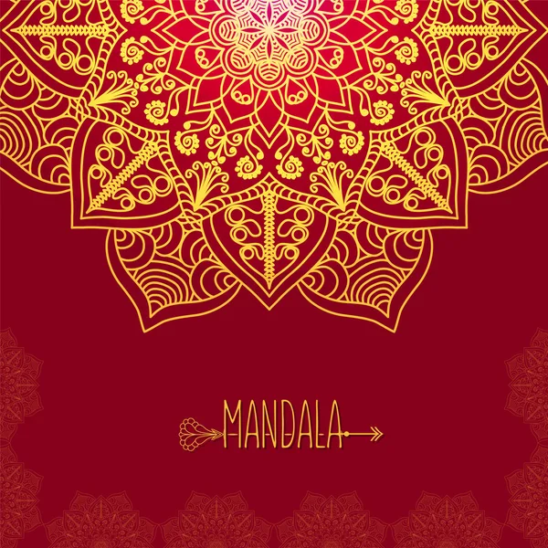 Carte vectorielle avec mandala lumineux. Fond vectoriel. Décoration ethnique — Image vectorielle