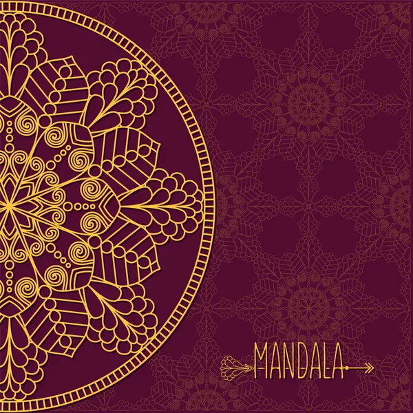 Vektorkarte mit Mandala. Vektorhintergrund. ethnisch dekorative e — Stockvektor