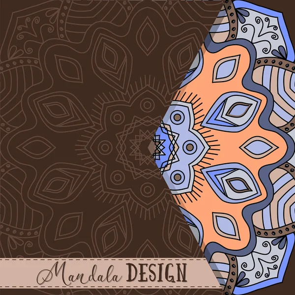 Tarjeta vectorial con mandala. Fondo vectorial. étnico decorativo e — Archivo Imágenes Vectoriales