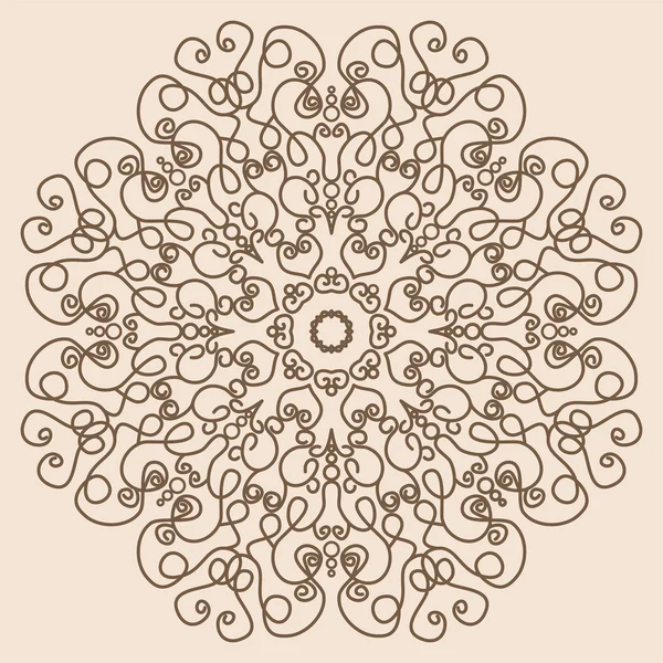 Mandala. Modèle d'ornement rond vintage comme la dentelle dans la couleur rétro — Image vectorielle