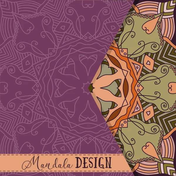 Carte vectorielle avec mandala. Fond vectoriel. Ethnique décoratif e — Image vectorielle