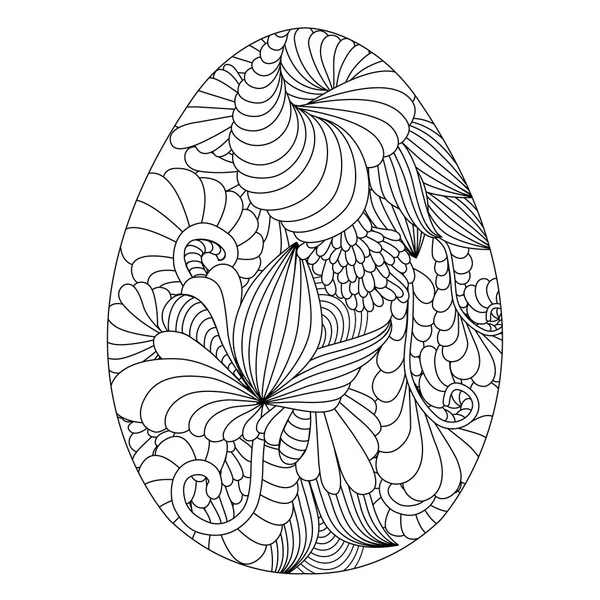 Huevos de Pascua ornamentales dibujados a mano para colorear libro para adultos y — Archivo Imágenes Vectoriales