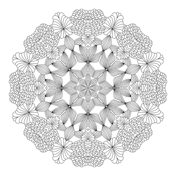 Mandala. Patrón de ornamento redondo vintage. Flo ornamental estilizado — Vector de stock