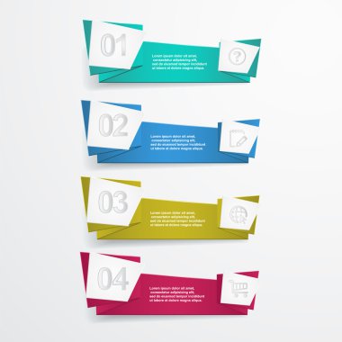 vektör origami afiş sayı seçenekleri