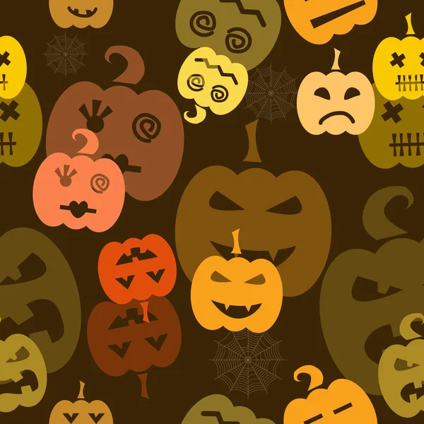 Halloween bezešvé vzor s dýněmi — Stockový vektor