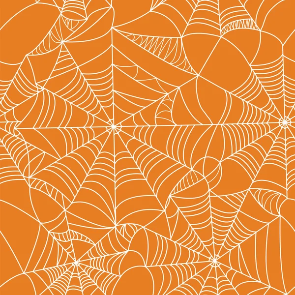 Patrón sin costura de tela de araña de Halloween — Vector de stock