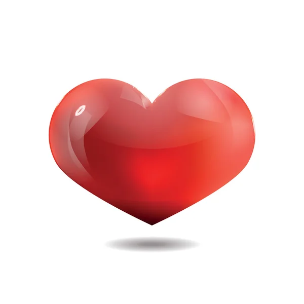 Red Heart, Isolated On White Background, Vector — Stock Vector