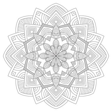 Mandala. Vintage süsleme desen yuvarlak. İslam, Arap, Hint