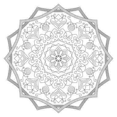 Mandala. Vintage süsleme desen yuvarlak. İslam, Arap, Hint