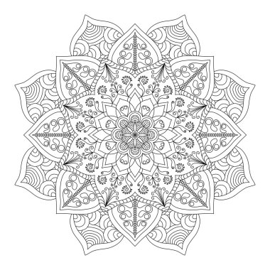 Mandala. Vintage süsleme desen yuvarlak. İslam, Arap, Hint