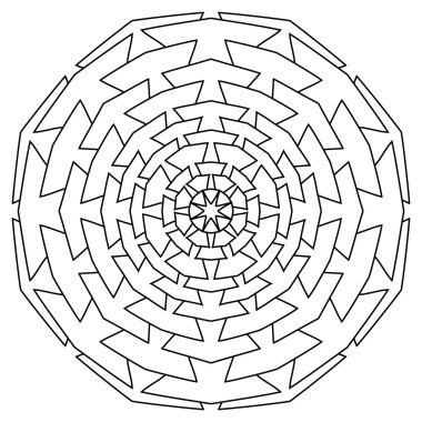 Mandala. Vintage süsleme desen yuvarlak. İslam, Arap, Hint