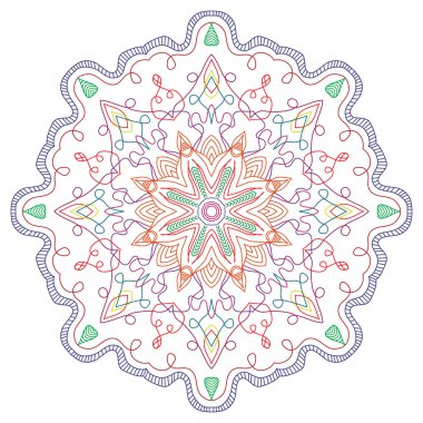 Mandala. Vintage süsleme desen yuvarlak. İslam, Arap, Hint