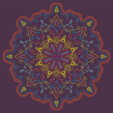 Mandala. Vintage süsleme desen yuvarlak. İslam, Arap, Hint