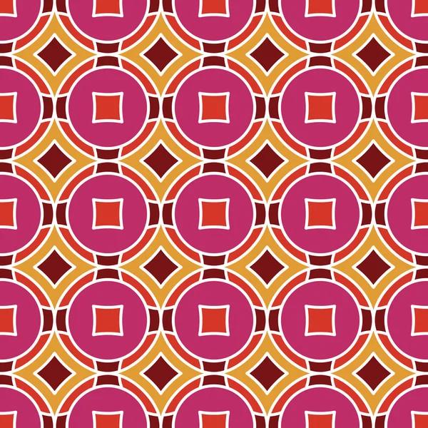 Textura sin costura con rombos y círculos. Mosaico sin fin Patt — Archivo Imágenes Vectoriales