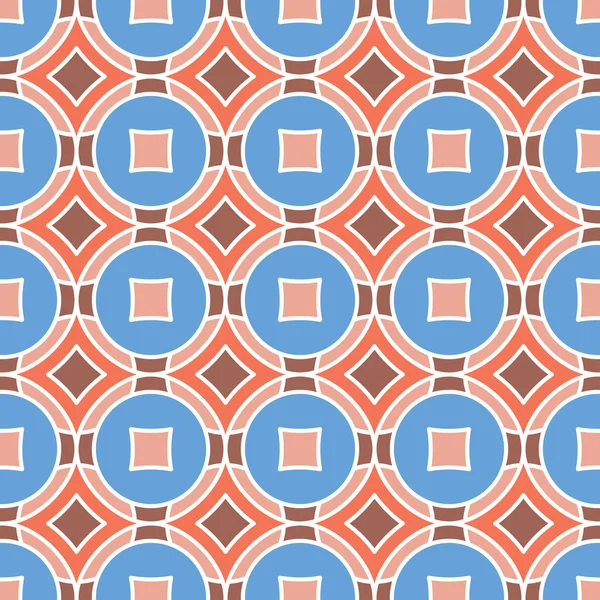 Texture sans couture avec losanges et cercles. Mosaïque Patt sans fin — Image vectorielle