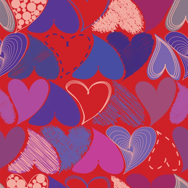 Seamless Pattern with Hearts. St. Valentine's Day Design Element — 图库矢量图片