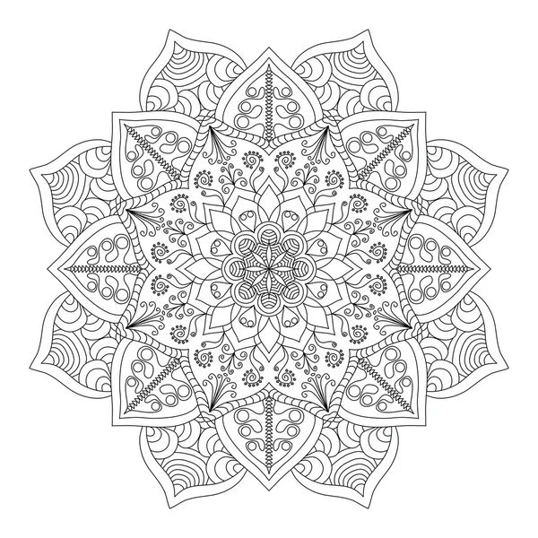 Mandala. Vintage süsleme desen yuvarlak. İslam, Arap, Hint