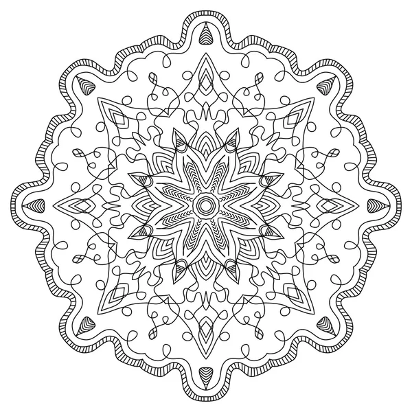 Mandala. Vintage süsleme desen yuvarlak. İslam, Arap, Hint — Stok Vektör