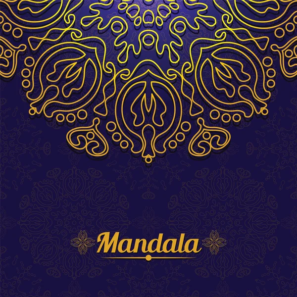 Carte vectorielle avec mandala lumineux. Fond vectoriel. Décoration ethnique — Image vectorielle