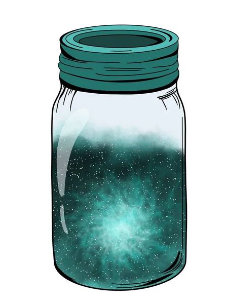 Magisk Flaska Med Stjärnhimmel Och Rymd — Stockfoto