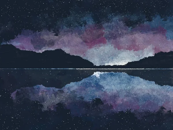 川の星空 雲の背景 — ストック写真