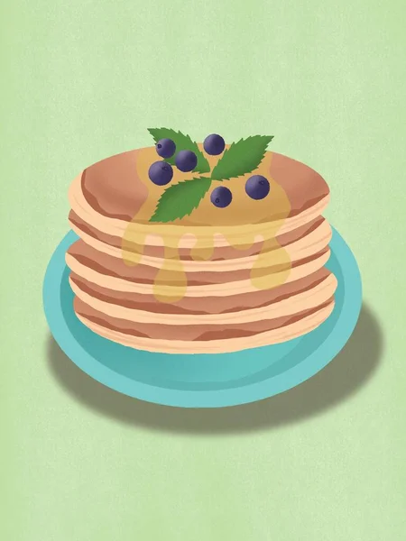 Leckere Pfannkuchen Mit Marmelade Auf Einem Teller — Stockfoto