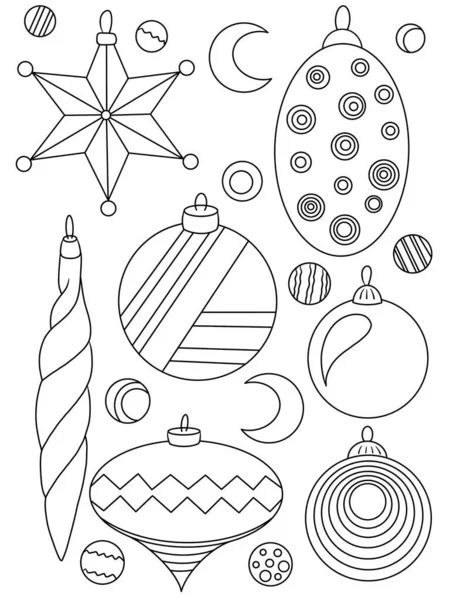 Árbol Navidad Pelota Página Para Colorear — Foto de Stock