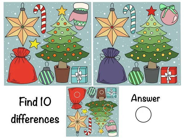 Find the differences. Logical game. Christmas