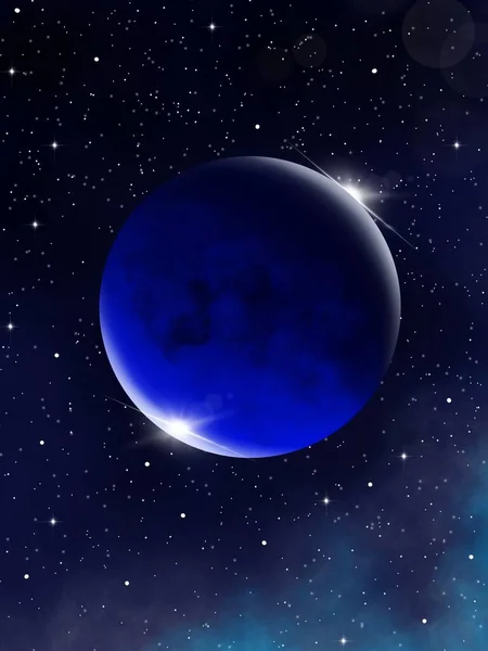 Stjärnhimmel Och Rymd Med Planeter — Stockfoto