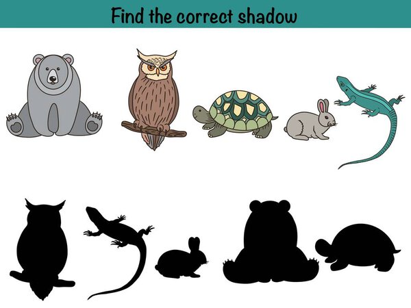 Find the correct shadow. Logical game 